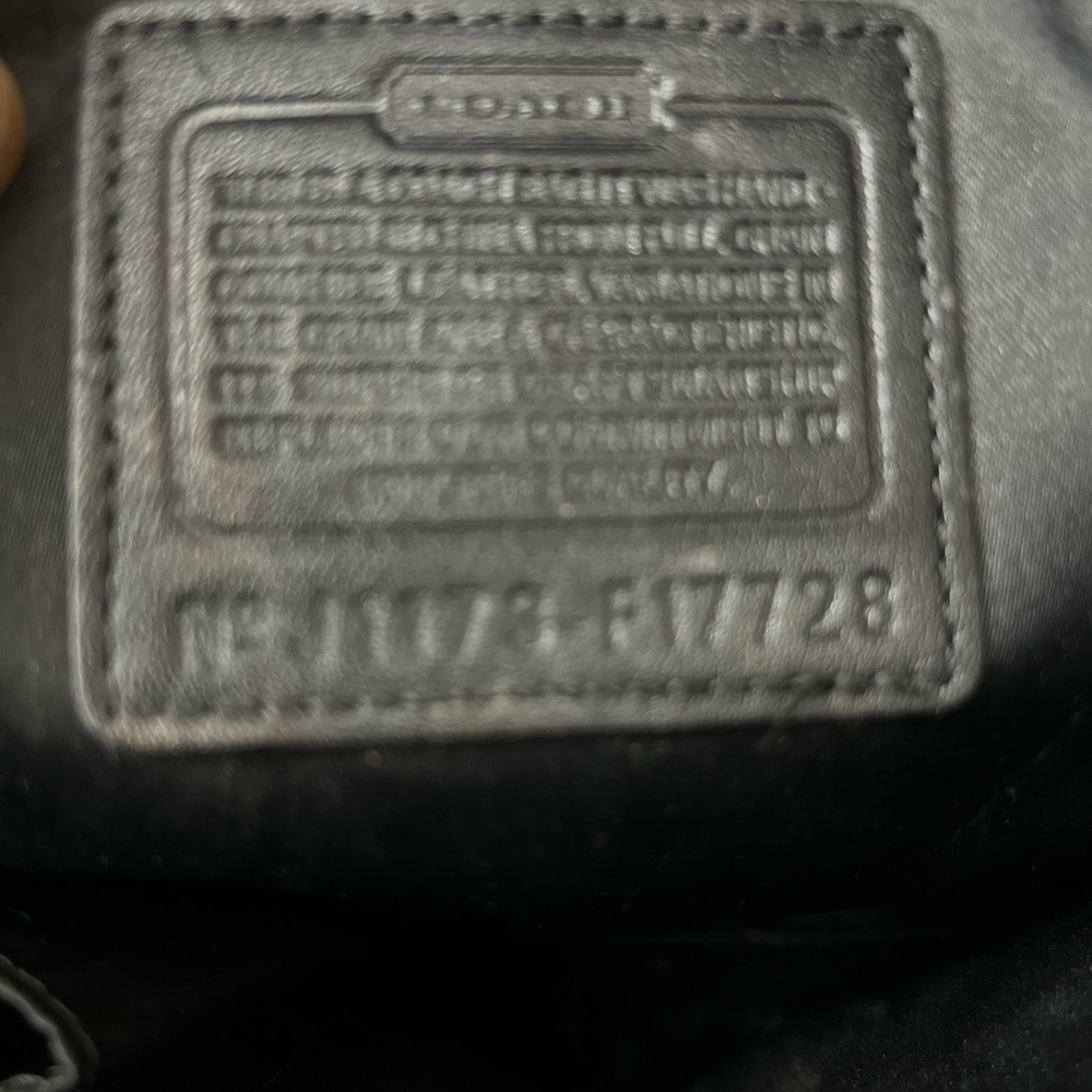 Coach F17728 Black Leather Floral Embossed Tote - Picture 7 of 7